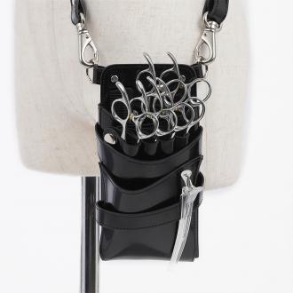 【GH特典付き】数量限定 シエーナ no.421 エナメルブラック シルバー金具 4〜6丁入れ シザーケース