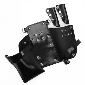 【GH特典付き】数量限定 シエーナ no.421 エナメルブラック シルバー金具 4〜6丁入れ シザーケース