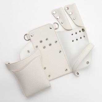 【GH特典付き】数量限定 シエーナ no,422 アイボリーホワイト シルバー金具 4〜6丁入れ シザーケース