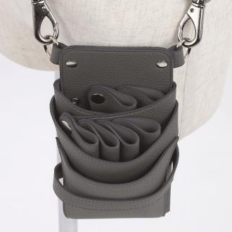 【GH特典付き】数量限定 シエーナ no,424 グレー(シボ加工)  シルバー金具4〜6丁入れ シザーケース