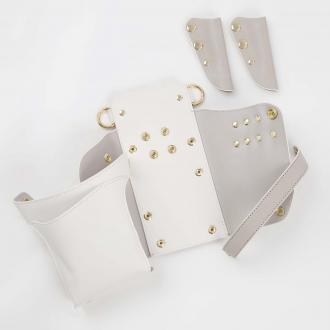 【GH特典付き】LuxuryStyle 数量限定 シエーナ チェーン付き アイボリー×ライトグレー 4〜6丁入れ シザーケース