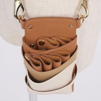 【GH特典付き】LuxuryStyle 数量限定 シエーナ チェーン付き ブラウンMIX 4〜6丁入れ シザーケース