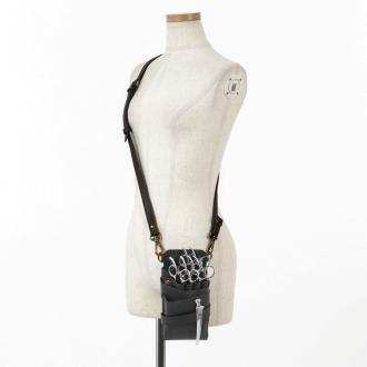 【GH特典付き】数量限定 シエーナ no.419 ブラック アンティークゴールド金具 4〜6丁入れ シザーケース