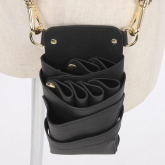 【GH特典付き】LuxuryStyle 数量限定 シエーナ チェーン付き ブラック(シボ加工) 4〜6丁入れ シザーケース